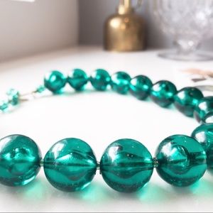 On Hold MCM Emerald Green Lucite Bauble Necklace